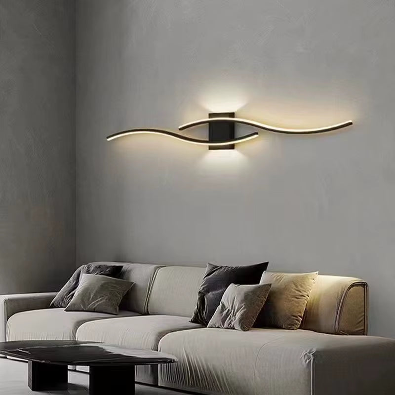 LED Hyperbolic Wall Lamp, Modern Living Room, Dining Room, Bedroom, Bedside, Aisle, Background Wall Lamp, Home Lighting Fixture