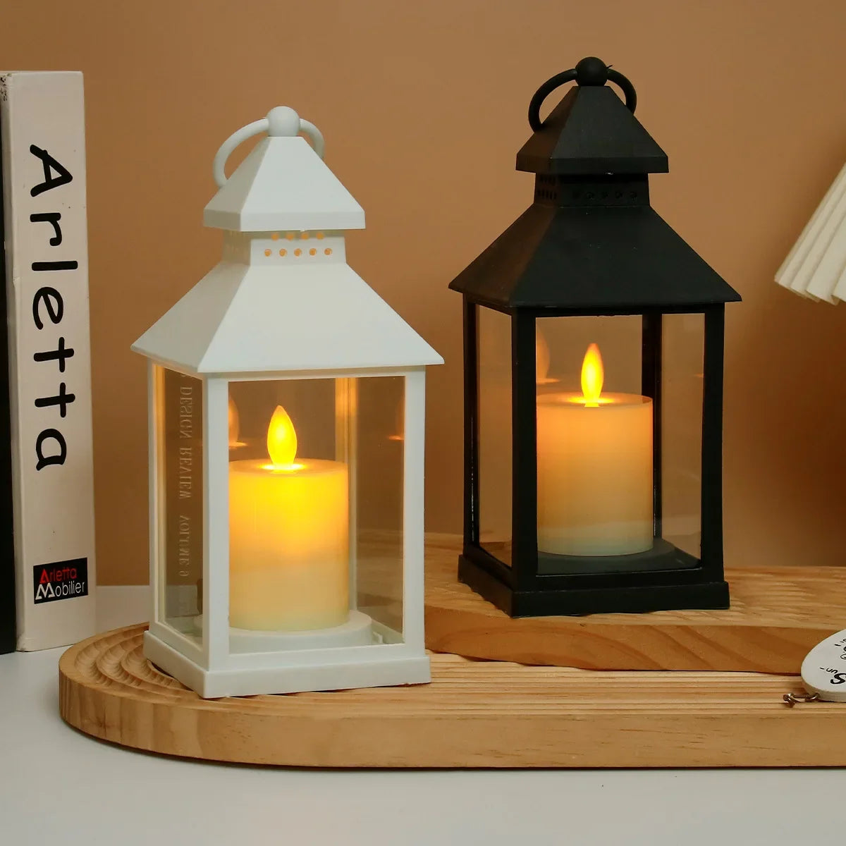 Portable LED Candle Lamps Night Camping Tent Lanterns Outdoor Garden Desk Holiday Atmosphere Retro Night Light Decorative Lamps