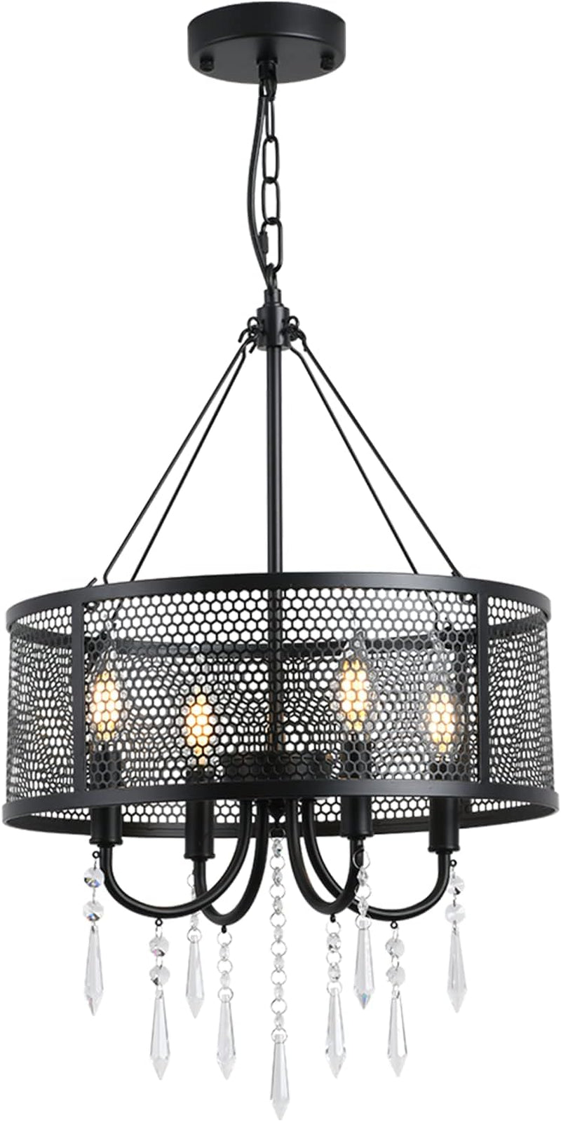 Dining Room Chandelier - 4 Light Kitchen Islandmodern Black Ceiling Light - Industrial Living Room Light - Foyer Lights