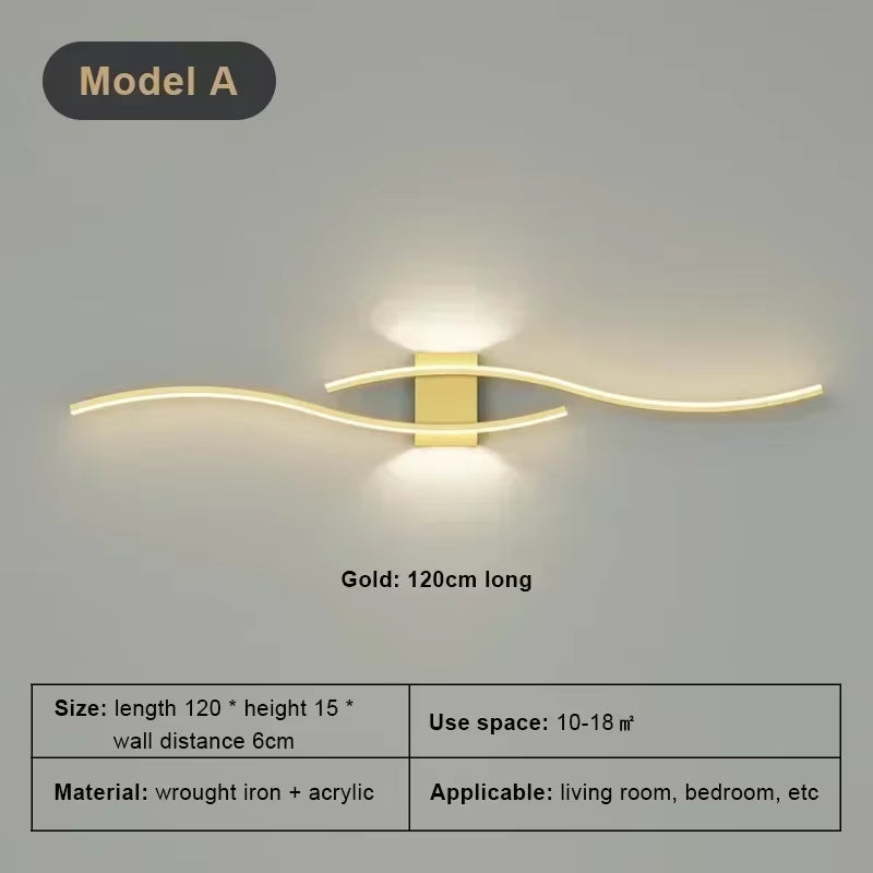 LED Hyperbolic Wall Lamp, Modern Living Room, Dining Room, Bedroom, Bedside, Aisle, Background Wall Lamp, Home Lighting Fixture