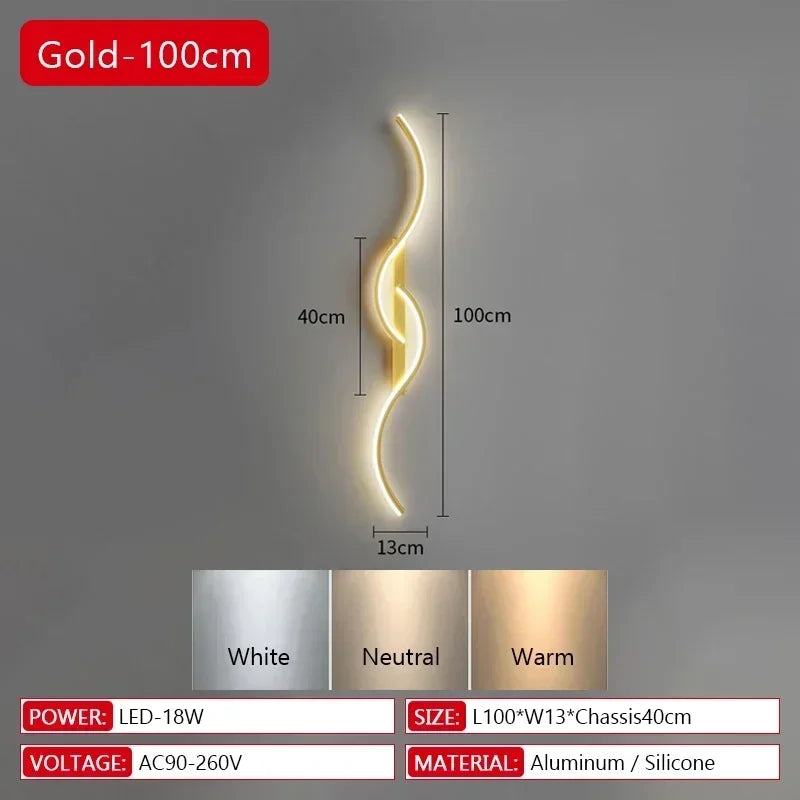 Modern LED Wall Lamp Bedrooms Living Room Indoor Lighting Tv Sofas Bedside Backgrounds Decor Lights Strip Minimalist Wall Light
