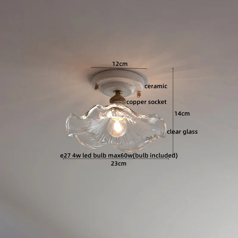 Ceramic Canopy LED Ceiling Lamp Home Lighting Kitchen Restaurant Living Room Light Fixtures Glass Copper Luminaria De Teto