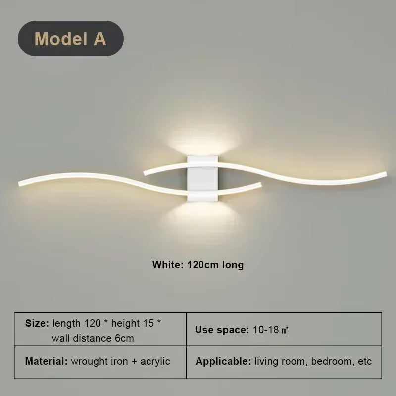 LED Hyperbolic Wall Lamp, Modern Living Room, Dining Room, Bedroom, Bedside, Aisle, Background Wall Lamp, Home Lighting Fixture