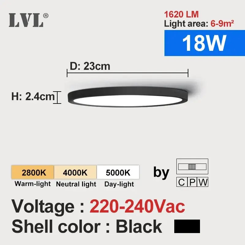 LED Ceiling Light Wood Grain & White 3 in 1 Lighting Colors Home Lighting Kitchen Bedroom Bathroom round Flush Ceiling Lamp