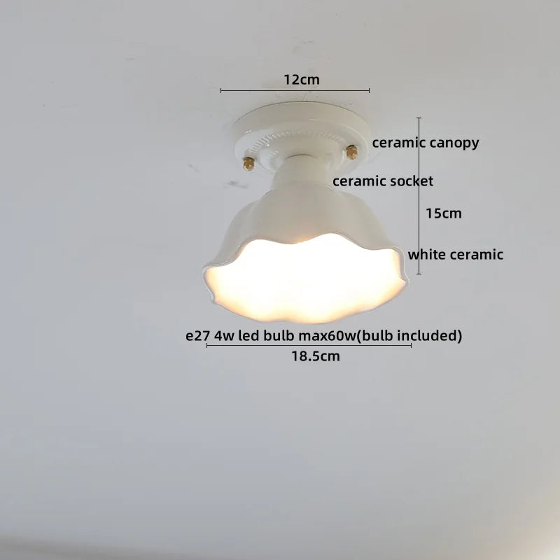 Ceramic Canopy LED Ceiling Lamp Home Lighting Kitchen Restaurant Living Room Light Fixtures Glass Copper Luminaria De Teto