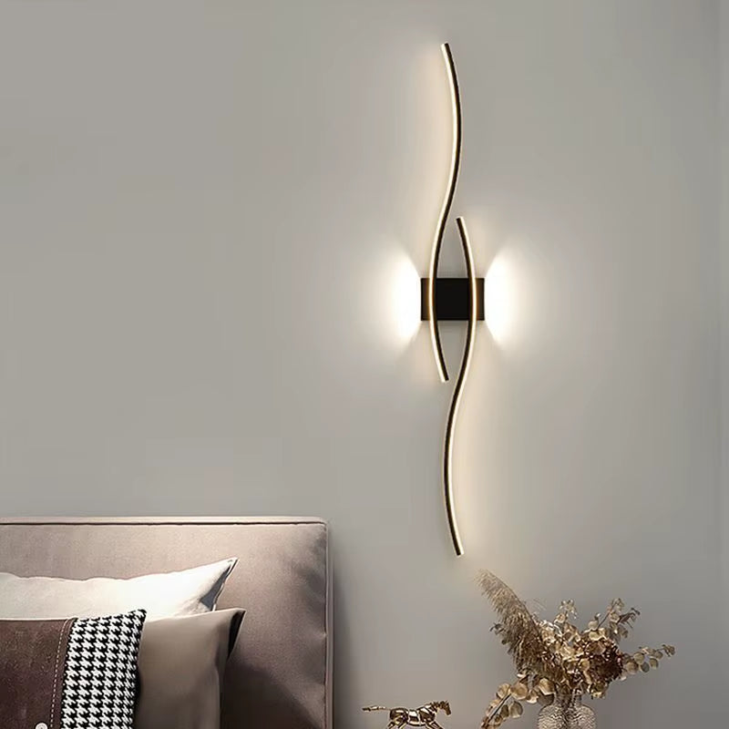 LED Hyperbolic Wall Lamp, Modern Living Room, Dining Room, Bedroom, Bedside, Aisle, Background Wall Lamp, Home Lighting Fixture