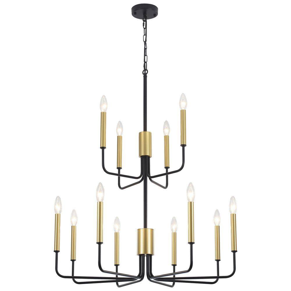 Roxsanne 6-Light Black Dimmable Classic/Traditional Chandelier Rustic Linear Candle-Style Kitchen Island Light Fixture