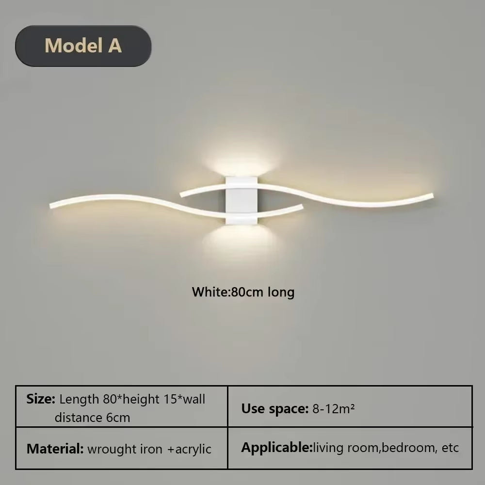 LED Hyperbolic Wall Lamp, Modern Living Room, Dining Room, Bedroom, Bedside, Aisle, Background Wall Lamp, Home Lighting Fixture
