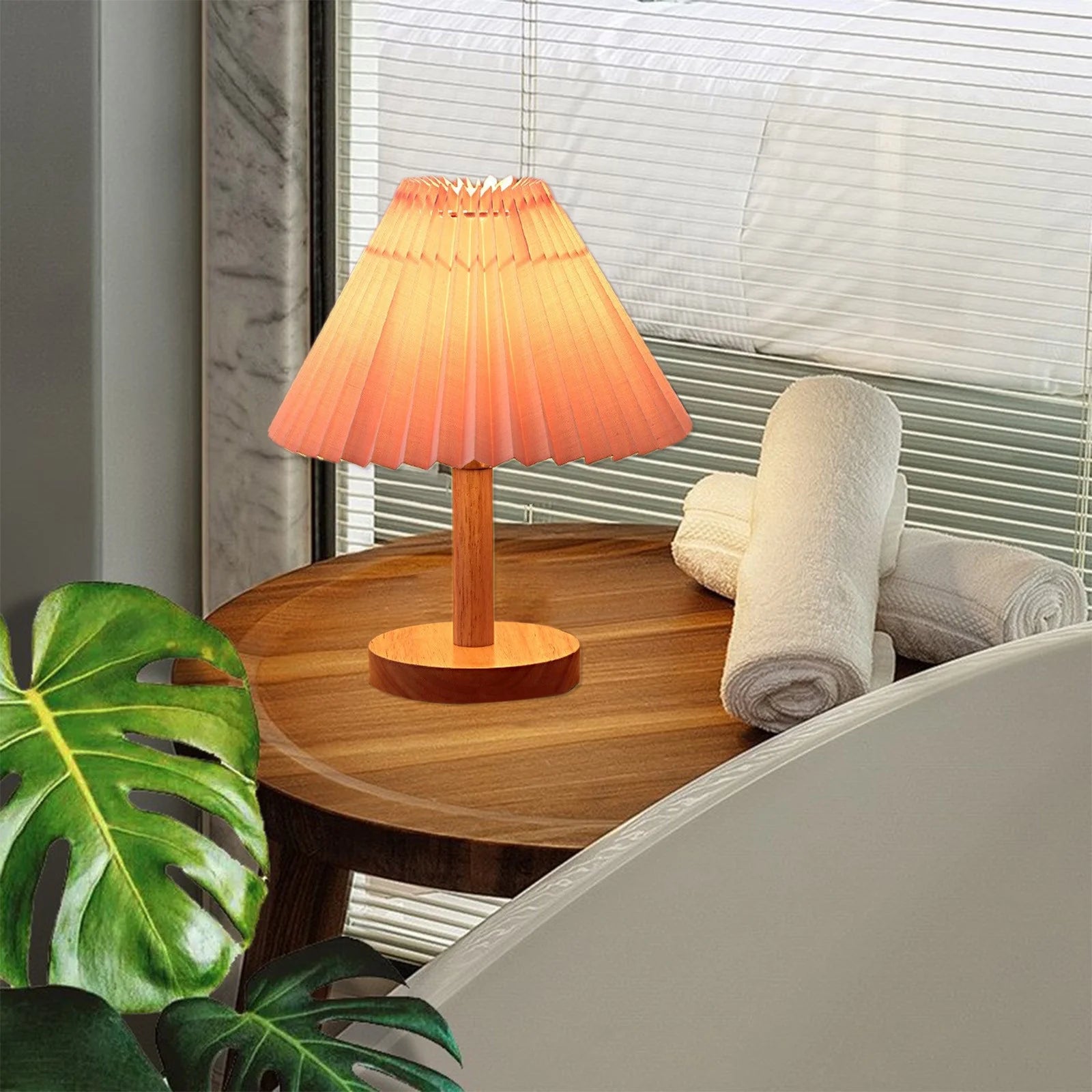 Urn-Shaped Table Lamp with Linen Shade in Ivory,Cordless Table Lamp,Led Desk Lamp for Living Room,Bedroom,Console Table,Dresser,Bulb Include Coffee