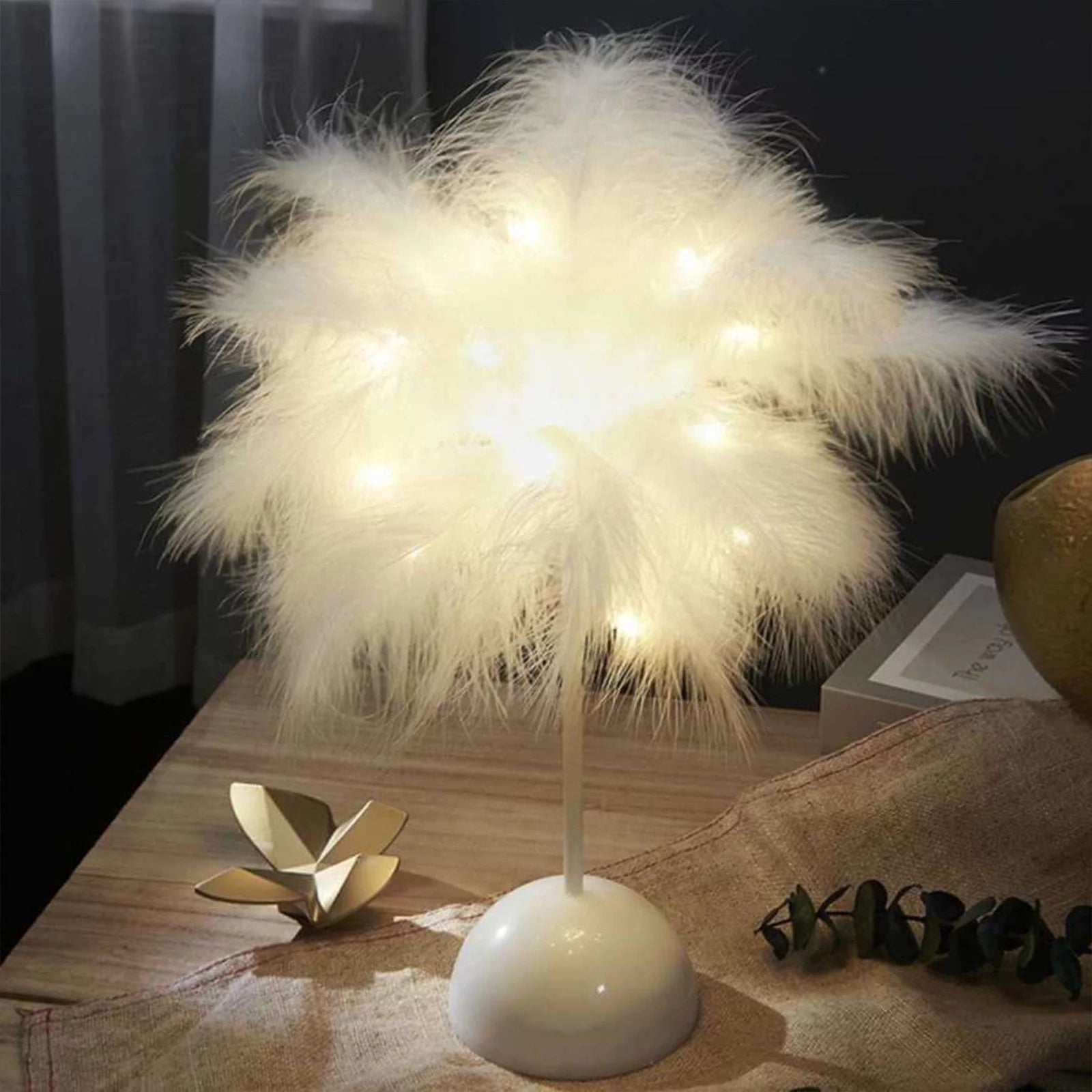 Home Decorations White Table Lamps Round