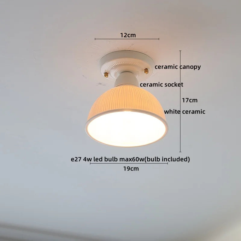 Ceramic Canopy LED Ceiling Lamp Home Lighting Kitchen Restaurant Living Room Light Fixtures Glass Copper Luminaria De Teto