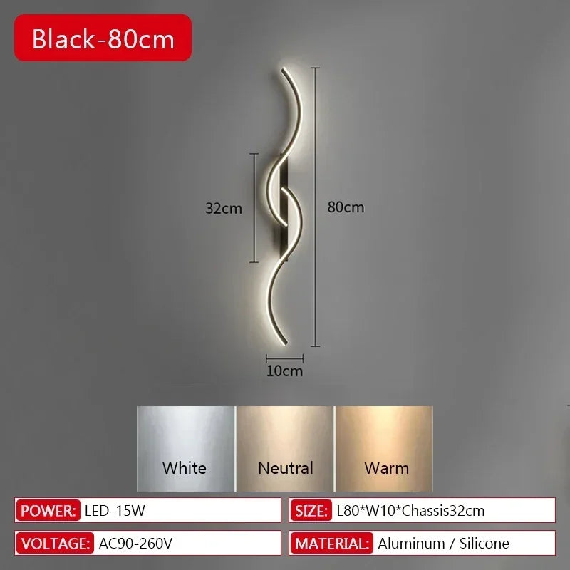 Modern LED Wall Lamp Bedrooms Living Room Indoor Lighting Tv Sofas Bedside Backgrounds Decor Lights Strip Minimalist Wall Light
