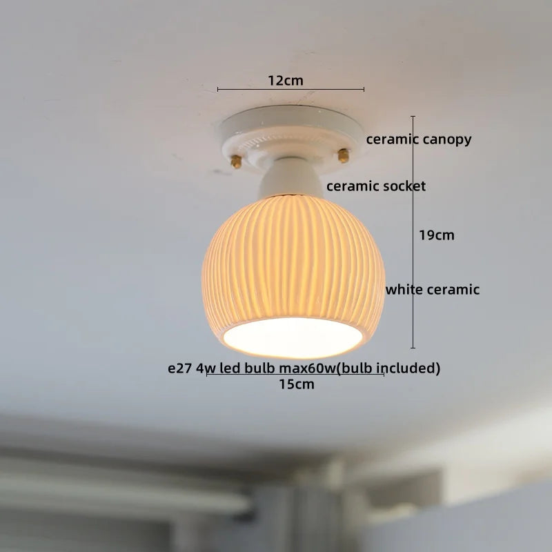 Ceramic Canopy LED Ceiling Lamp Home Lighting Kitchen Restaurant Living Room Light Fixtures Glass Copper Luminaria De Teto