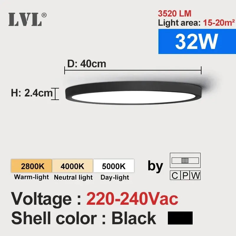 LED Ceiling Light Wood Grain & White 3 in 1 Lighting Colors Home Lighting Kitchen Bedroom Bathroom round Flush Ceiling Lamp