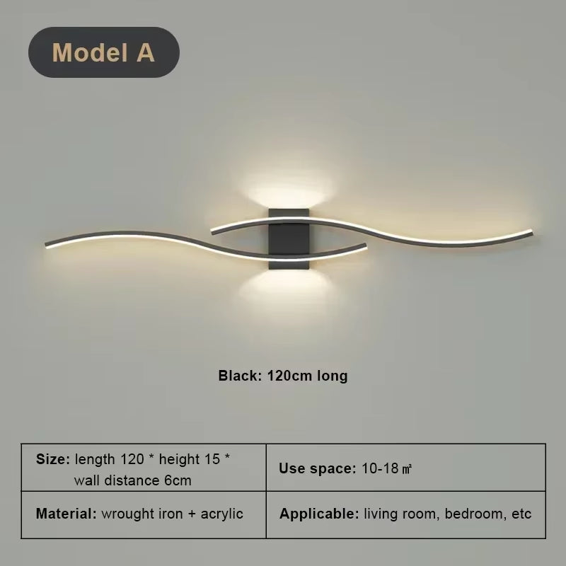 LED Hyperbolic Wall Lamp, Modern Living Room, Dining Room, Bedroom, Bedside, Aisle, Background Wall Lamp, Home Lighting Fixture