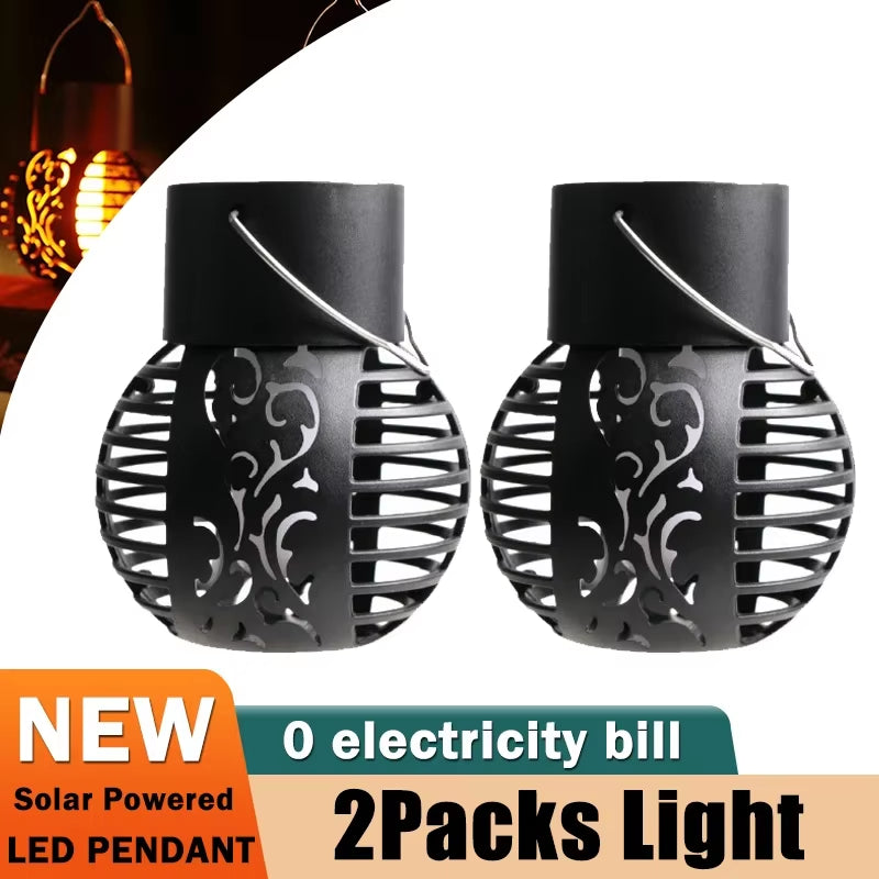 Outdoor Solar Lights Retro Lantern Lantern Lights Hanging Flame Lamp Landscape Lighting Floor Lights Spotlight Home Garden Decor