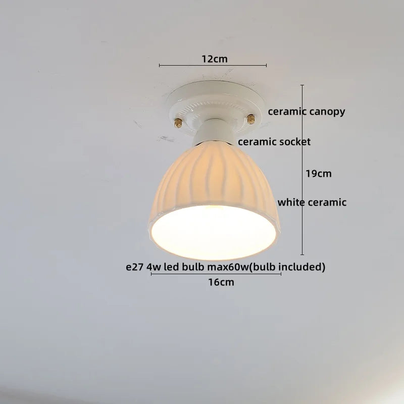 Ceramic Canopy LED Ceiling Lamp Home Lighting Kitchen Restaurant Living Room Light Fixtures Glass Copper Luminaria De Teto