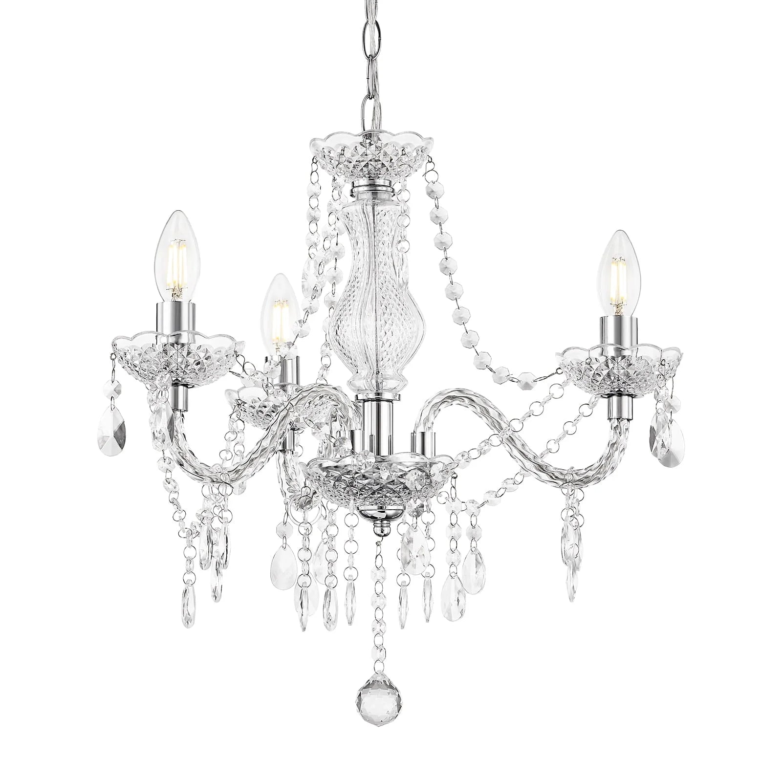NATYSEAN Chandeliers for Dining Room, 3-Light Modern Crystal Ceiling Light, Farmhouse Chandelier Adjustable Hanging Lamp for Bedroom Hallway Kitchen Dining Room Foyer
