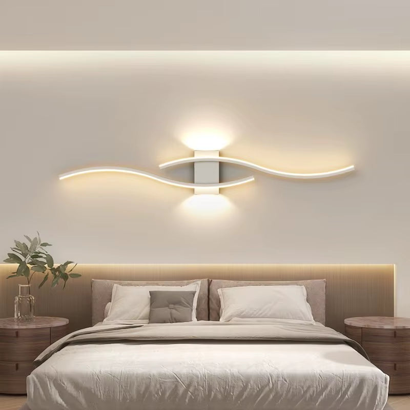 LED Hyperbolic Wall Lamp, Modern Living Room, Dining Room, Bedroom, Bedside, Aisle, Background Wall Lamp, Home Lighting Fixture