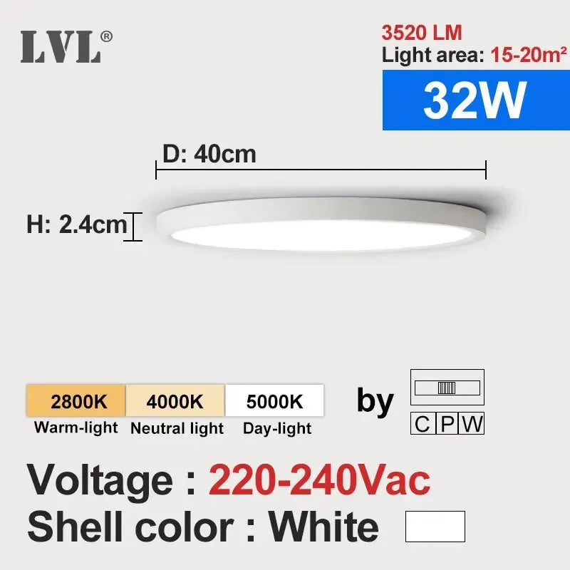 LED Ceiling Light Wood Grain & White 3 in 1 Lighting Colors Home Lighting Kitchen Bedroom Bathroom round Flush Ceiling Lamp