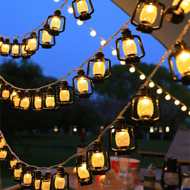 Lantern String Lights 80 LED Lights Vintage Christmas Halloween Decorative String Lights Patio Garden Home 484