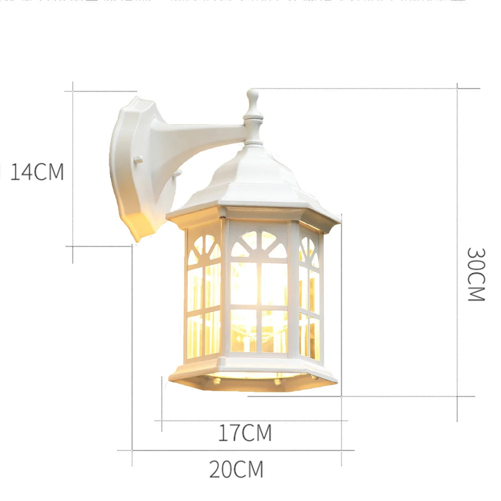 European Style Retro LED Wall Light Waterproof Garden Outdoor Sconce Lamp Vintage Porch Lamp E27 Lighting