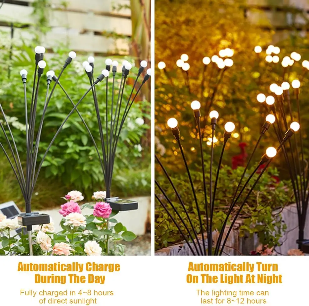 Solar Firefly Garden Lights – Outdoor Waterproof Swaying Decorative Path Lights