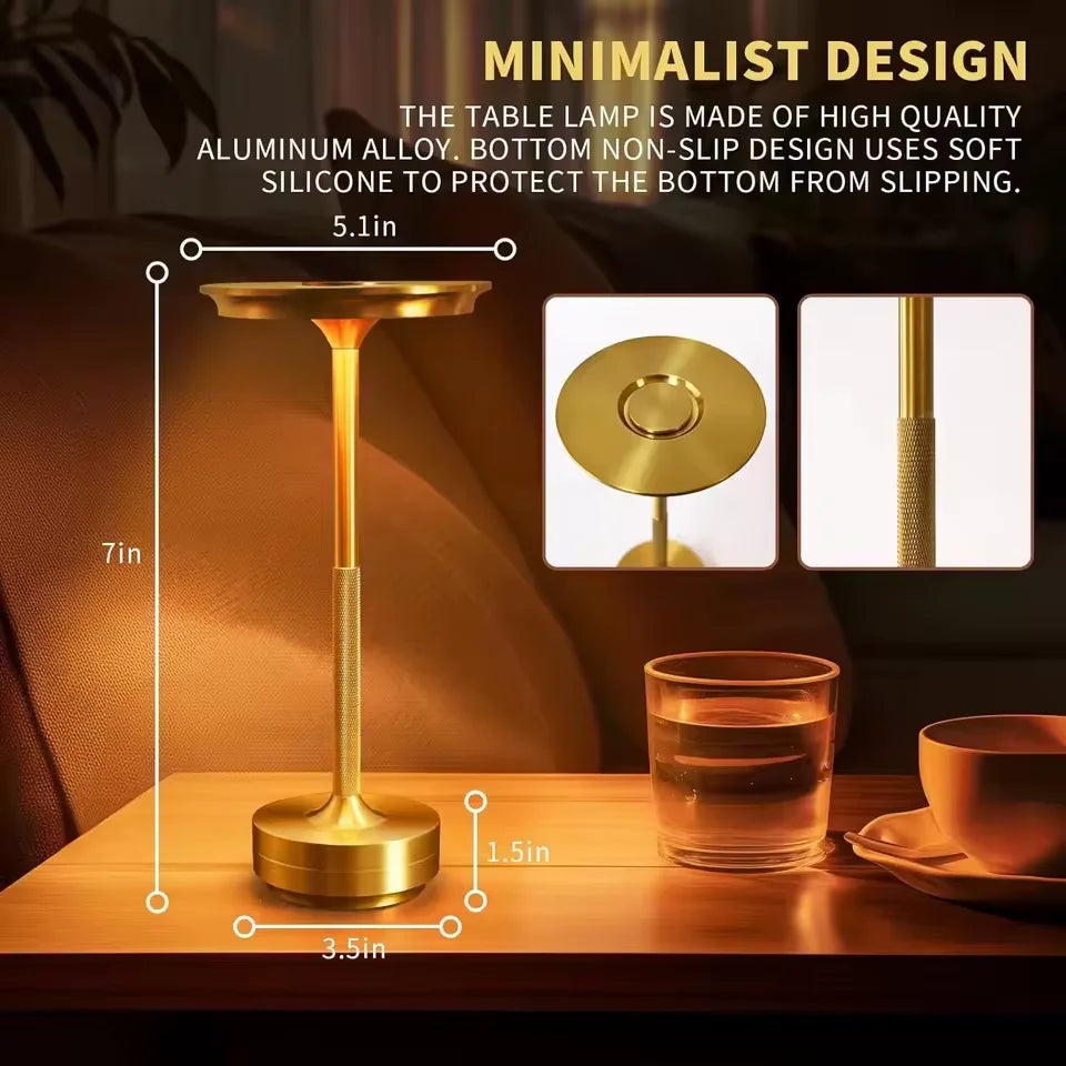 Classic Lamp Design LED Table Lamp USB C Rechargeable Night Light Dimming Desk Lamp Portable Reading Camping Light Bedside Lamps