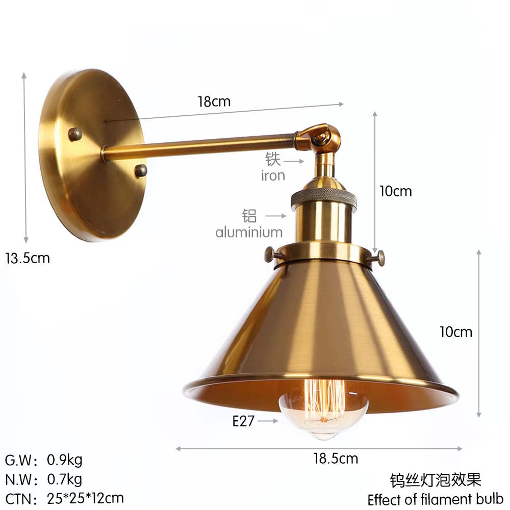 Industrial Vintage Wall Lamp Led Home Lighting American Country Loft Style Edison Wall Sconce Arandela Lampara Pared