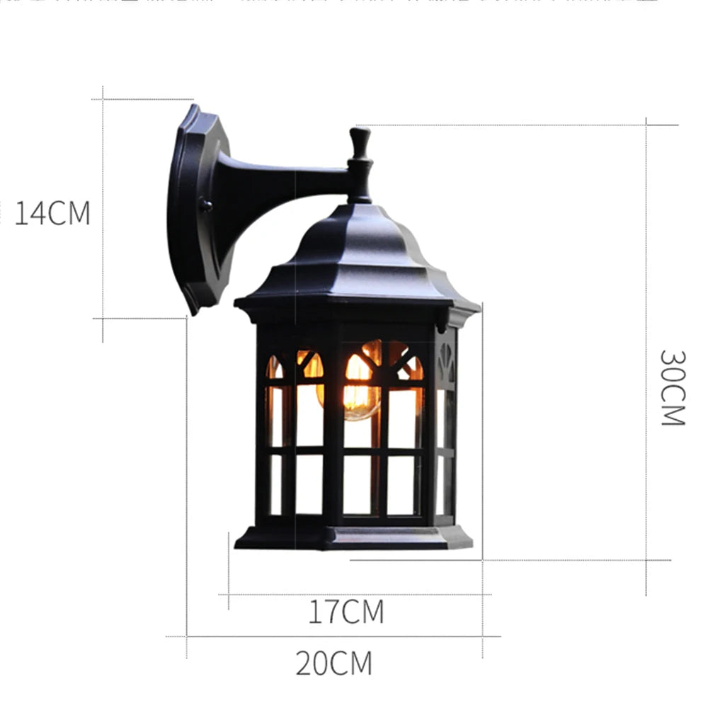European Style Retro LED Wall Light Waterproof Garden Outdoor Sconce Lamp Vintage Porch Lamp E27 Lighting