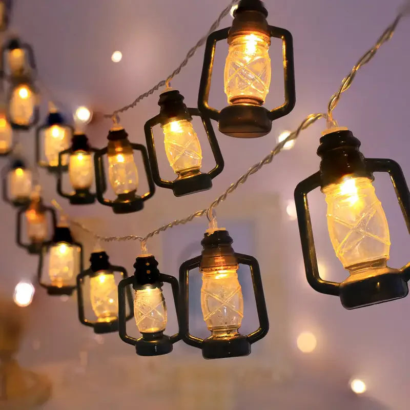 Lantern String Lights 80 LED Lights Vintage Christmas Halloween Decorative String Lights Patio Garden Home 484