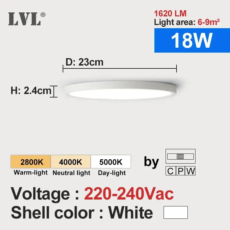 LED Ceiling Light Wood Grain & White 3 in 1 Lighting Colors Home Lighting Kitchen Bedroom Bathroom round Flush Ceiling Lamp
