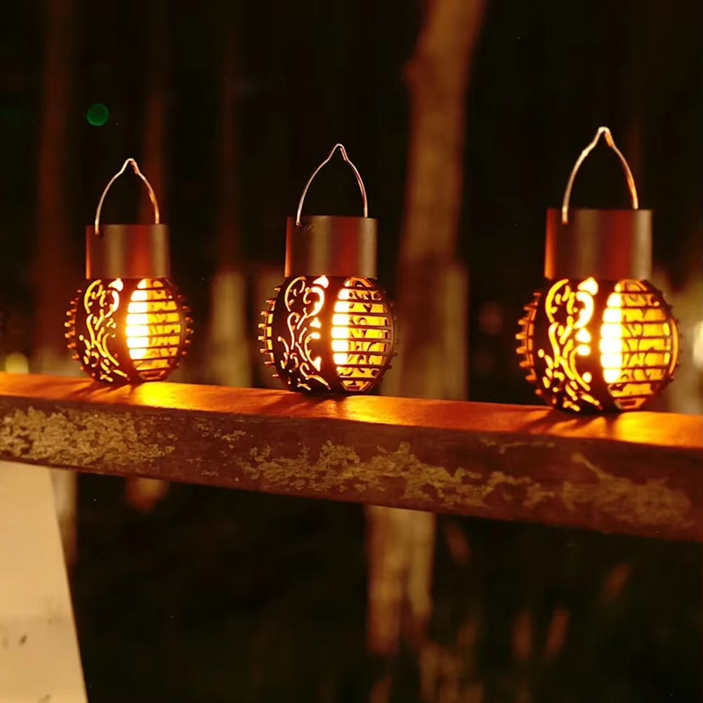 Outdoor Solar Lights Retro Lantern Lantern Lights Hanging Flame Lamp Landscape Lighting Floor Lights Spotlight Home Garden Decor