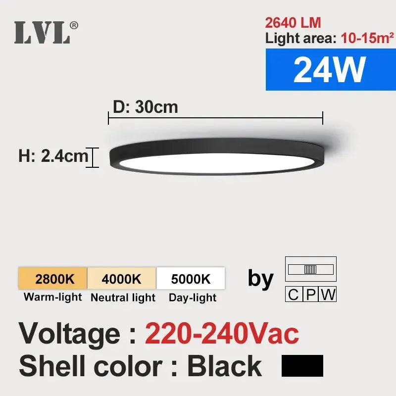 LED Ceiling Light Wood Grain & White 3 in 1 Lighting Colors Home Lighting Kitchen Bedroom Bathroom round Flush Ceiling Lamp