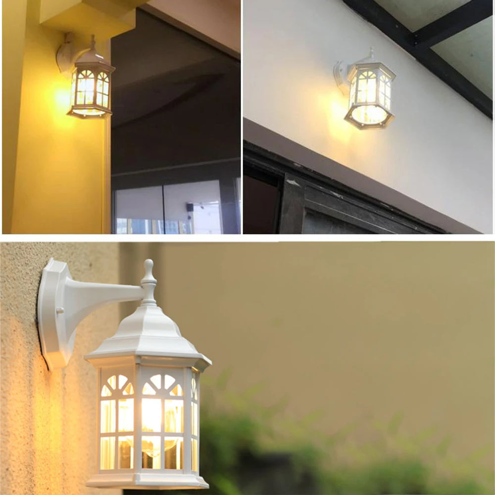 European Style Retro LED Wall Light Waterproof Garden Outdoor Sconce Lamp Vintage Porch Lamp E27 Lighting