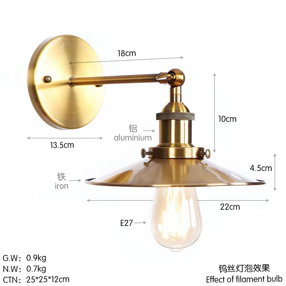 Industrial Vintage Wall Lamp Led Home Lighting American Country Loft Style Edison Wall Sconce Arandela Lampara Pared