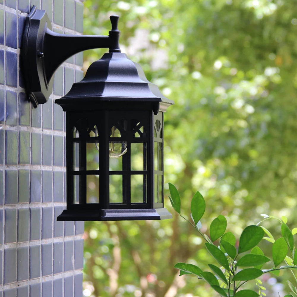 European Style Retro LED Wall Light Waterproof Garden Outdoor Sconce Lamp Vintage Porch Lamp E27 Lighting