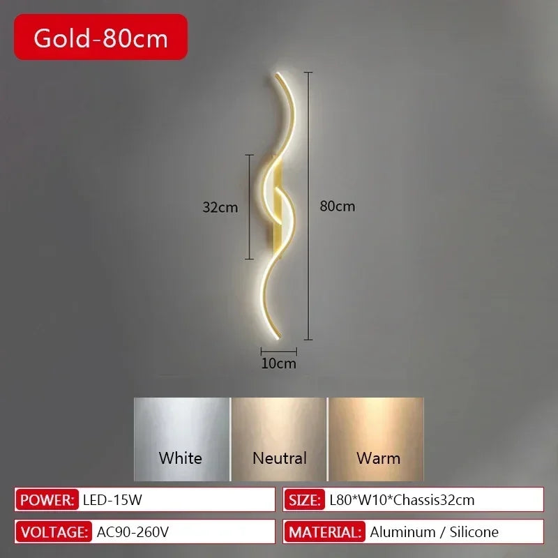 Modern LED Wall Lamp Bedrooms Living Room Indoor Lighting Tv Sofas Bedside Backgrounds Decor Lights Strip Minimalist Wall Light
