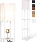 Avery - 63" Floor Lamp with Shelves, Modern Shelf Lamp for Bedroom and Living Room, Tall Standing Lamp with Shelves, Bedside Floor Lamp for Reading, White