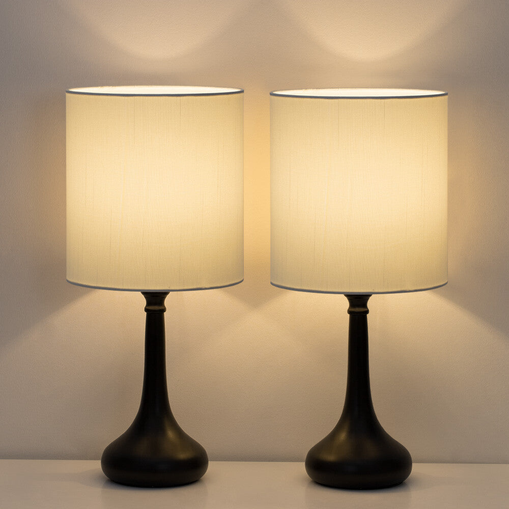 Set of 2 Modern Table Lamp Bedside Nightstand Lamp for Bedroom Living Room Dorm