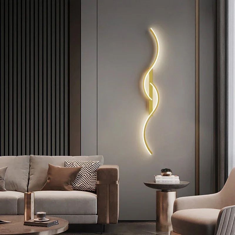 Modern LED Wall Lamp Bedrooms Living Room Indoor Lighting Tv Sofas Bedside Backgrounds Decor Lights Strip Minimalist Wall Light
