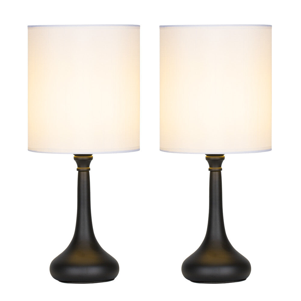 Set of 2 Modern Table Lamp Bedside Nightstand Lamp for Bedroom Living Room Dorm