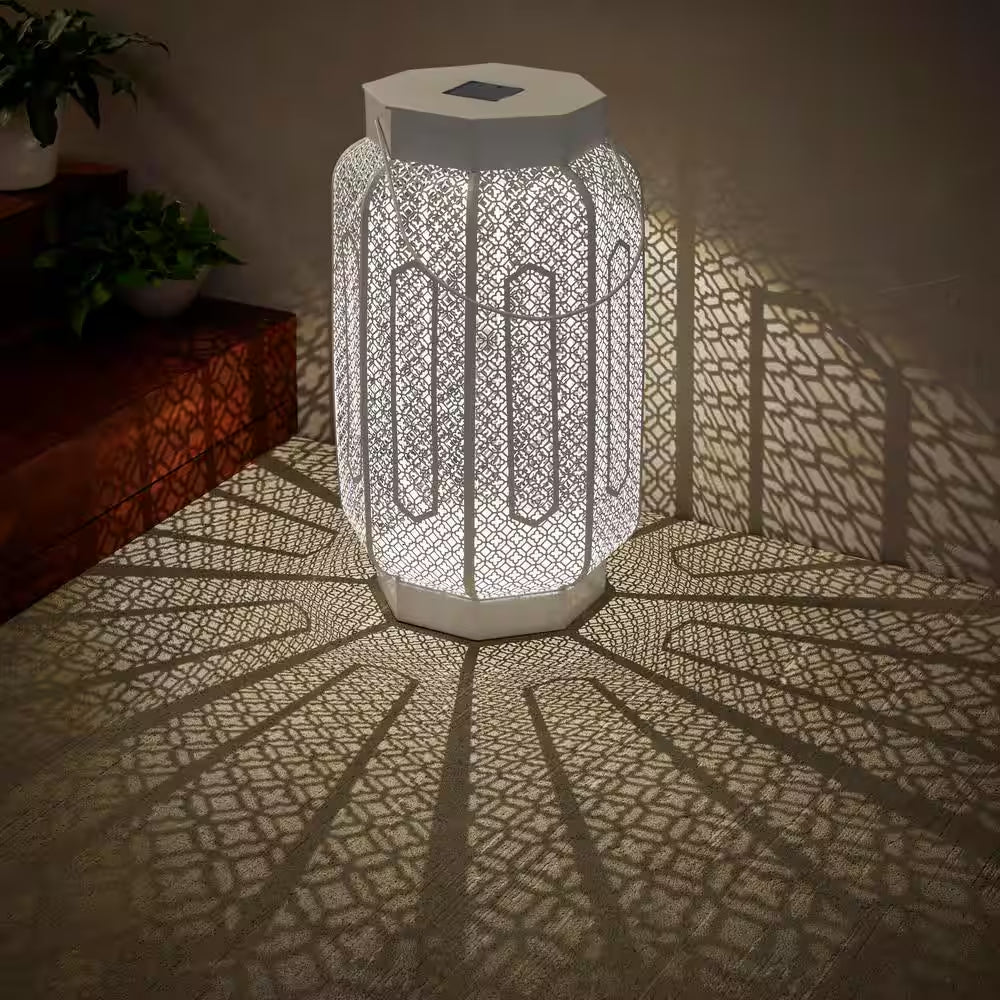 Verona Matte Black Dusk to Dawn Integrated LED Outdoor Solar Lantern