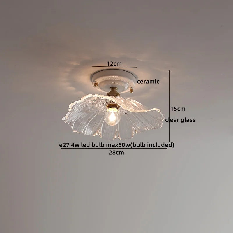 Ceramic Canopy LED Ceiling Lamp Home Lighting Kitchen Restaurant Living Room Light Fixtures Glass Copper Luminaria De Teto