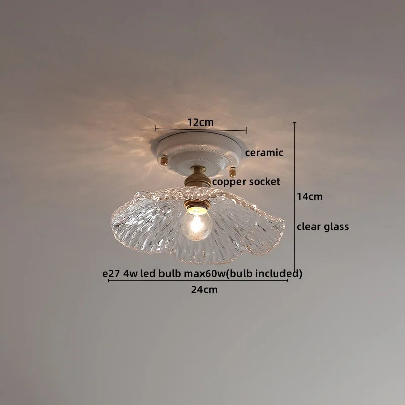 Ceramic Canopy LED Ceiling Lamp Home Lighting Kitchen Restaurant Living Room Light Fixtures Glass Copper Luminaria De Teto